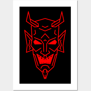 Low Poly Devil Outline Posters and Art